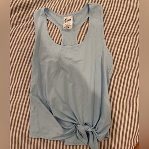 ZYIA Light Blue Tie-Front Tank Top